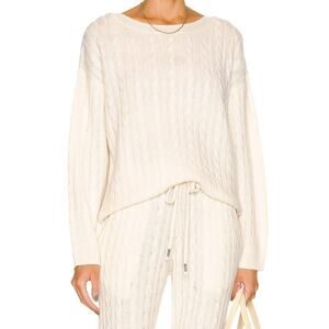 GREY VEN Halket Cable Knit Sweater in Natural Grey/Ven x Revolve